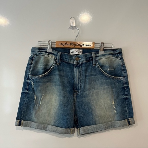 Nwt Wildfox Bijoux Boyfriend Shorts in Fallen Wash - Picture 4 of 12